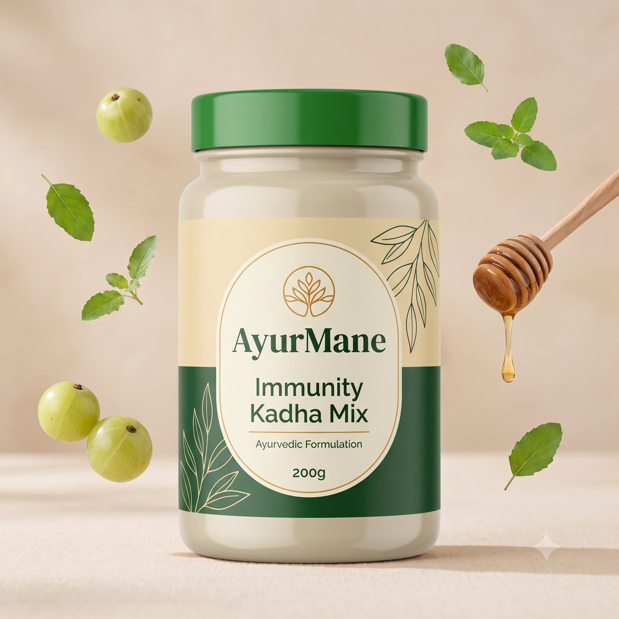 Immunity Kadha Mix, shown with its key botanicals