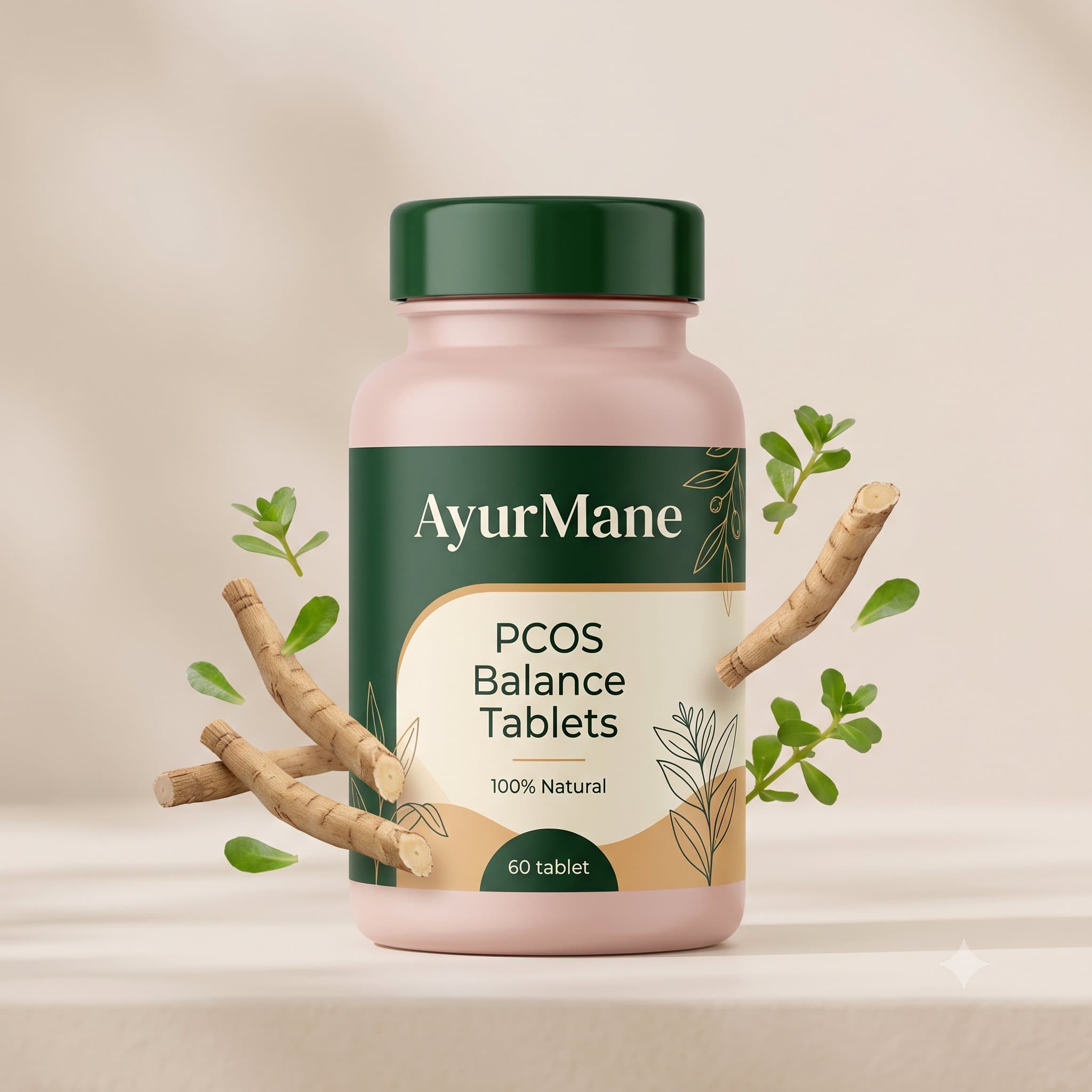 PCOS Balance Tablets, shown with its key botanicals